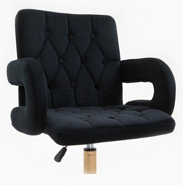 LuxuryForm DESIGN Stolička BOSTON VELUR na striebornom kríži - čierna