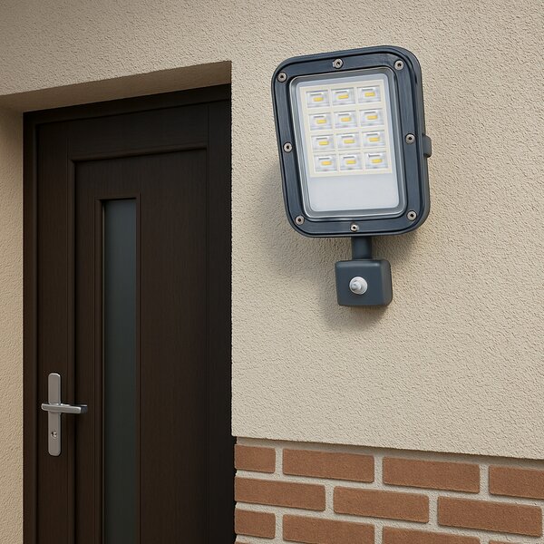 BERGE LED reflektor ODYN s pohybovým senzorom 30W - 2700lm - 4000K - IP66