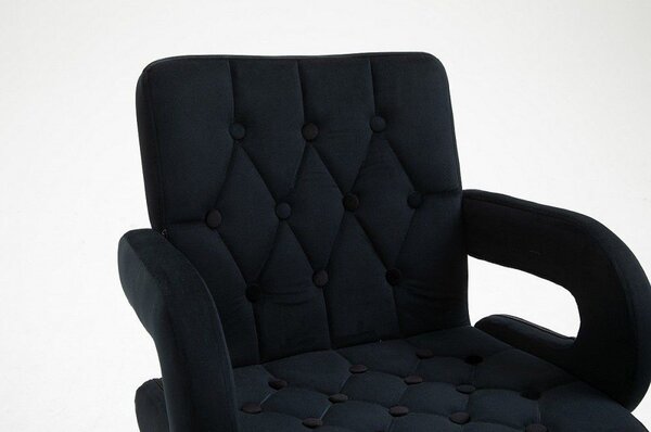 LuxuryForm DESIGN Stolička BOSTON VELUR na striebornom kríži - čierna