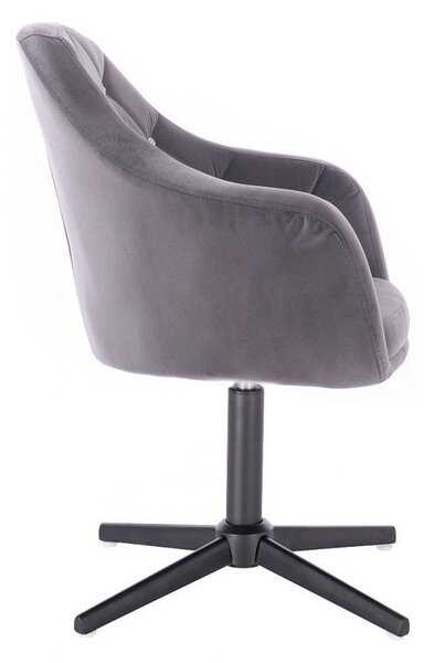 LuxuryForm DESIGN Kreslo ROMA VELUR na čiernom kríži - tmavo šedé
