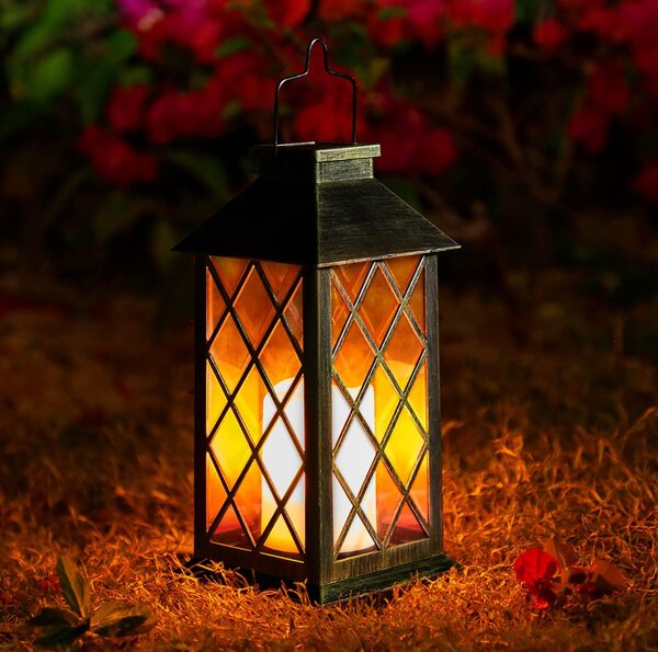 BERGE LED solárny záhradný lampáš hnedá 2V 35MA