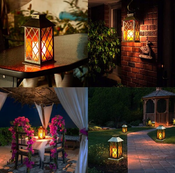 BERGE LED solárny záhradný lampáš hnedá 2V 35MA