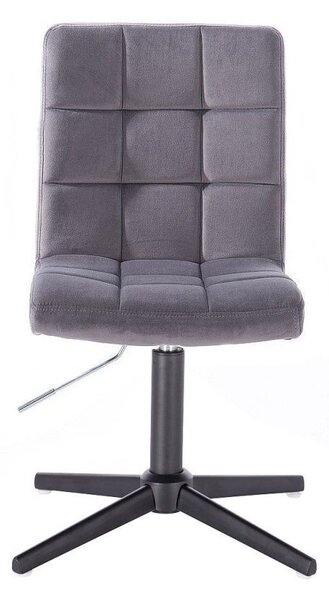 LuxuryForm DESIGN Stolička TOLEDO VELUR na čiernom kríži - tmavo šedá