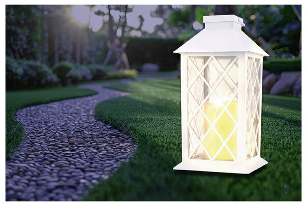 BERGE LED solárny záhradný lampáš biely 2V 35MA