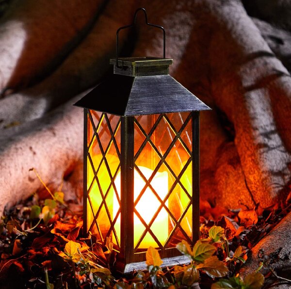 BERGE LED solárny záhradný lampáš hnedá 2V 35MA