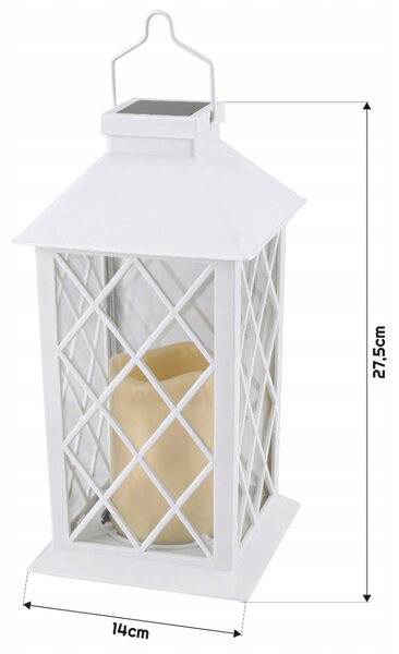 BERGE LED solárny záhradný lampáš biely 2V 35MA