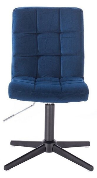 LuxuryForm DESIGN Stolička TOLEDO VELUR na čiernom kríži - modrá