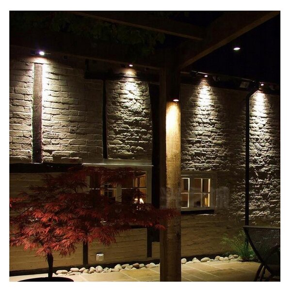 BERGE LED záhradná lampa - vstavaný reflektor GU10 - IP65 - čierna