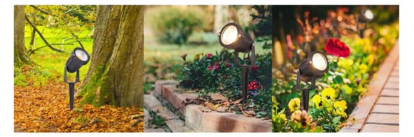 BERGE LED záhradná lampa - vstavaný reflektor GU10 - IP65 - čierna