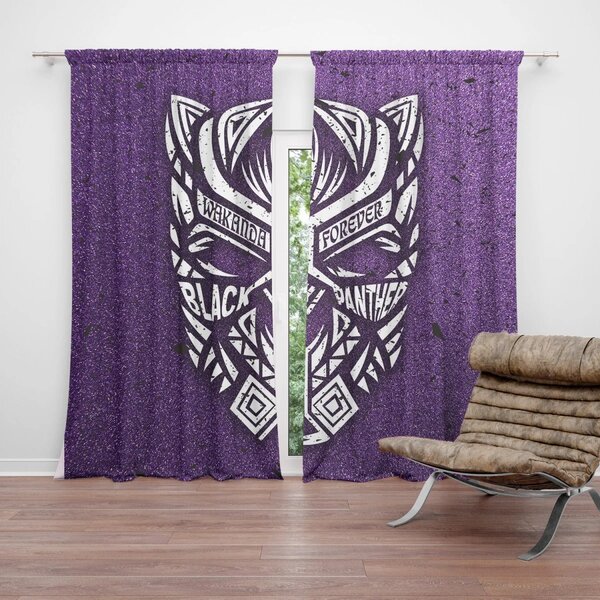 Sablio Záves BLACK PANTHER wakanda forever Biely: 2ks 140x250cm