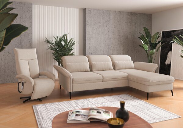 ROHOVÁ SEDAČKA, textil, krémová Sit & More - Sedačky, Online Only