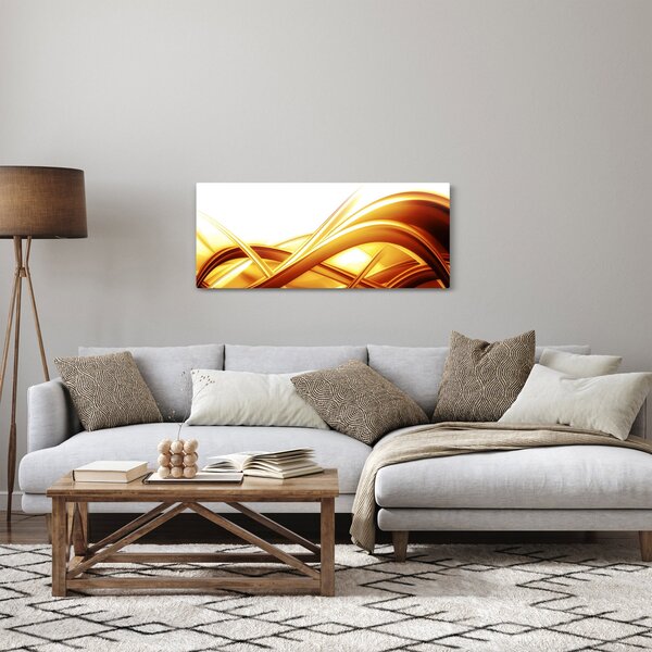 Obraz - Žltá abstrakcia (120x50 cm)