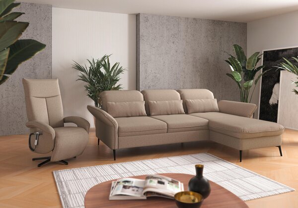 ROHOVÁ SEDAČKA, textil, taupe Sit & More - Sedačky, Online Only