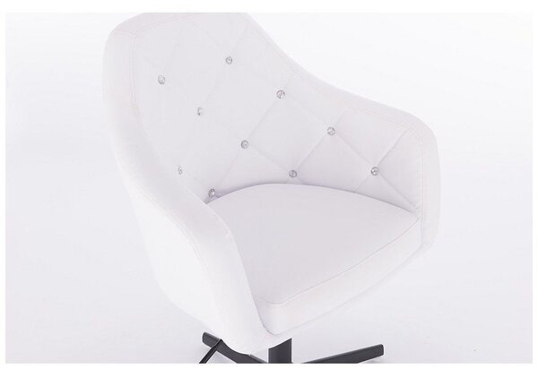 LuxuryForm DESIGN Kreslo ROMA na čiernom kríži - biele