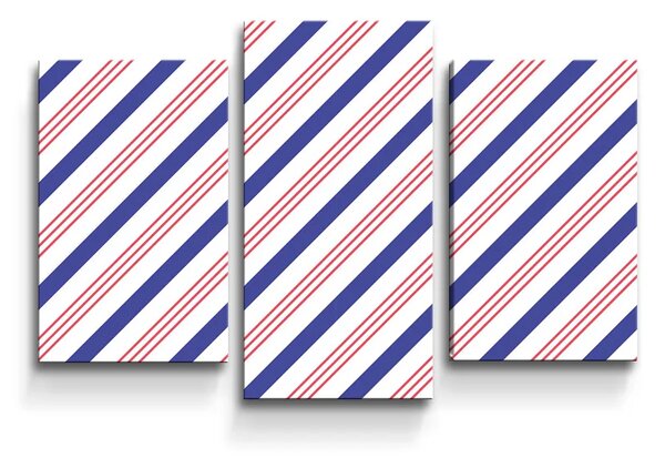 Sablio Obraz - 3-dílný Modročervené pruhy - 75x50 cm