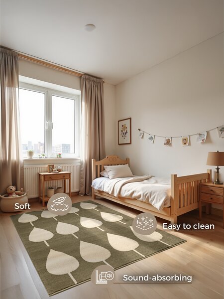 Hanse Home , Detský koberček Adventures 106215 Green Cream, 120x170, zelená, detská izba
