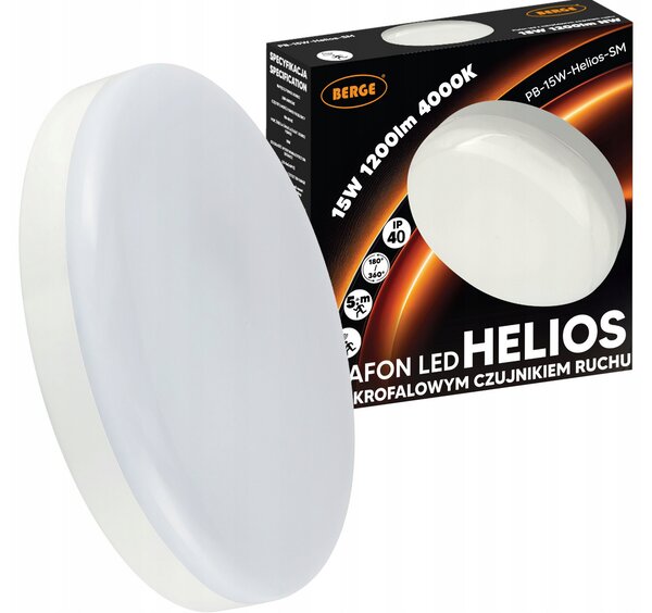 BERGE LED stropné svietidlo s pohybovým senzorom 15W - IP40 - neutrálna farba