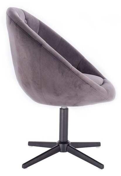 LuxuryForm DESIGN Kreslo VERA VELUR na čiernom kríži - tmavo šedé