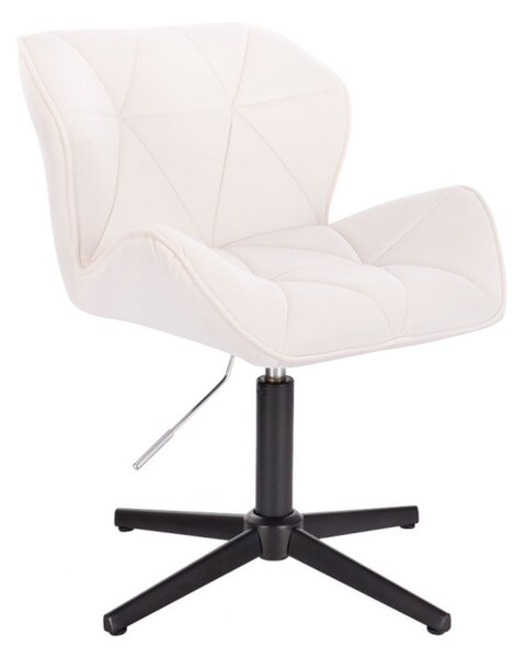 LuxuryForm DESIGN Stolička MILANO VELUR na čiernom kríži - biela