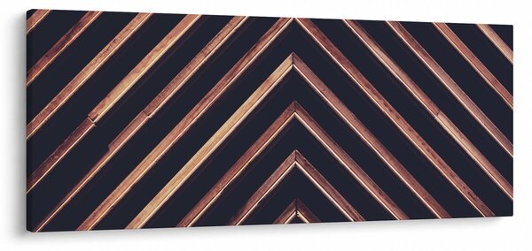 Obraz dreveného motívu na čiernom pozadí (120x50 cm)