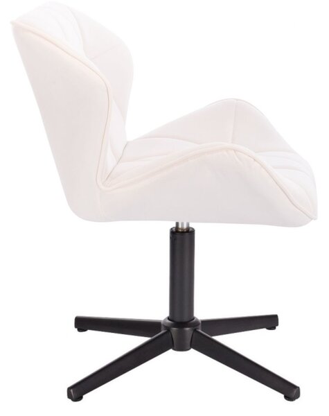 LuxuryForm DESIGN Stolička MILANO VELUR na čiernom kríži - biela