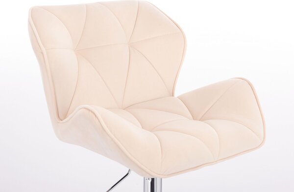 LuxuryForm DESIGN Stolička MILANO VELUR na striebornom tanieri - krémová