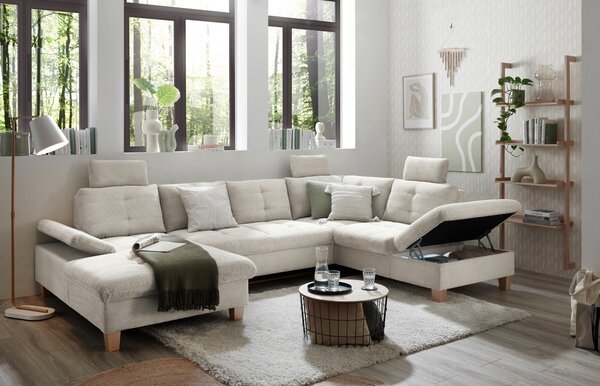 SEDACIA SÚPRAVA, textil, béžová MID.YOU - Sedačky, Online Only