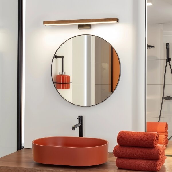 Brilagi-LED Kúpeľňové osvetlenie zrkadla WOODY MIRROR LED/12W/230V IP44 dub/čierna