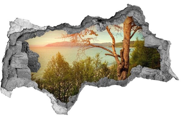 Diera 3D v stene nálepka Jazierka scandinavia