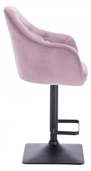 LuxuryForm DESIGN Barová stolička ANDORA VELUR na čiernej hranatej podstave - levanduľa