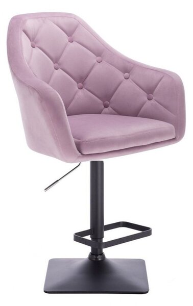 LuxuryForm Barová stolička ANDORA VELUR na čierne podstave - fialová