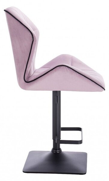 LuxuryForm DESIGN Barová stolička MILANO MAX VELUR na čiernej hranatej podstave - levanduľa
