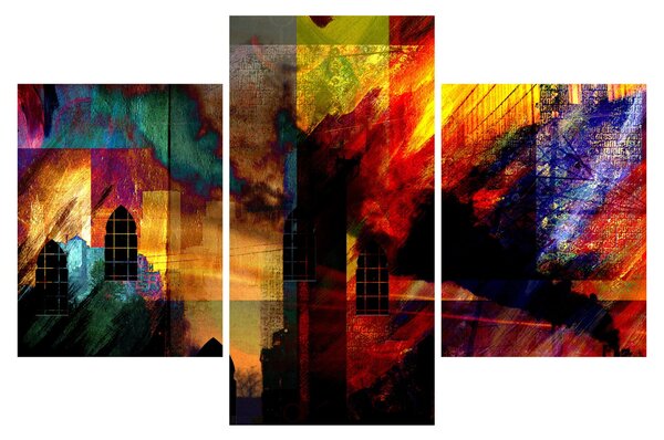 Obraz - Farebná abstrakcia mesta (90x60 cm)