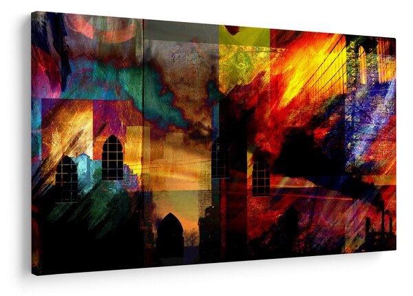 Obraz - Farebná abstrakcia mesta (90x60 cm)