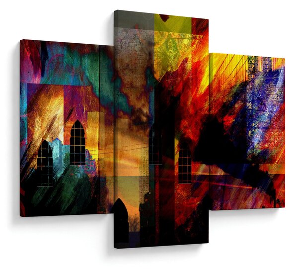 Obraz - Farebná abstrakcia mesta (90x60 cm)