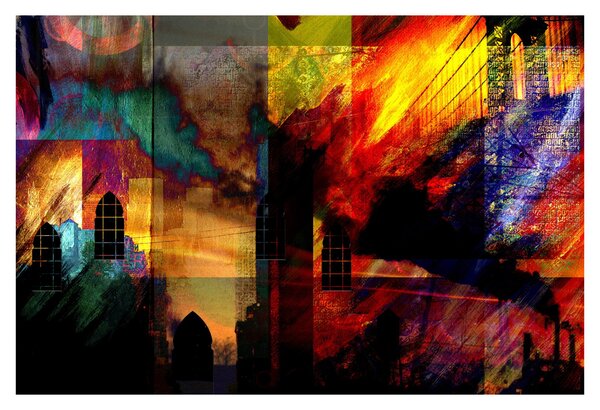 Obraz - Farebná abstrakcia mesta (90x60 cm)