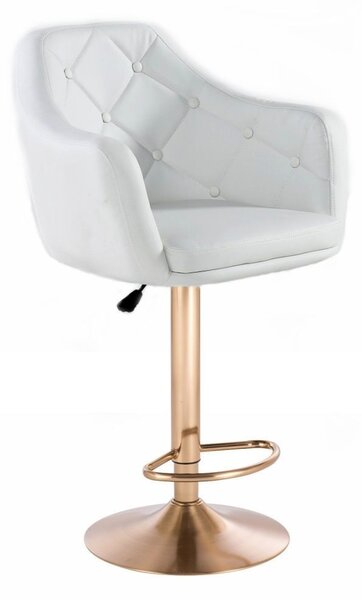 Barová stolička ANDORA na zlatom tanieri - biela