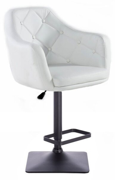 LuxuryForm Barová stolička ANDORA na čierne základni - biela