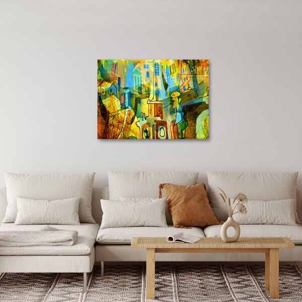 Obraz - Architektúra, kubistická abstrakcia (70x50 cm)