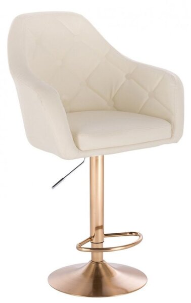 LuxuryForm Barová stolička ANDORA na zlatom tanieri - krémová
