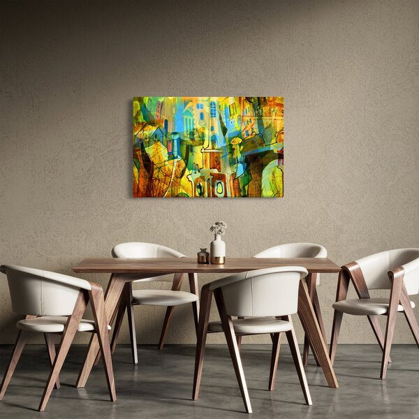 Obraz - Architektúra, kubistická abstrakcia (90x60 cm)