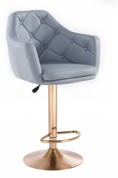 LuxuryForm Barová stolička ANDORA na zlatom tanieri - šedá