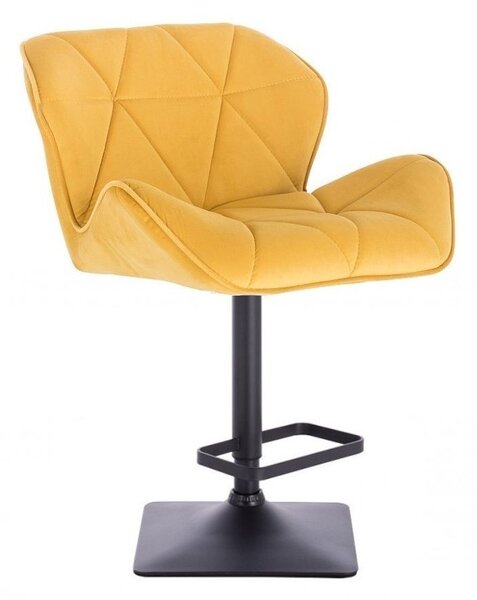 LuxuryForm Barová stolička MILANO VELUR na čierne podstave - žltá