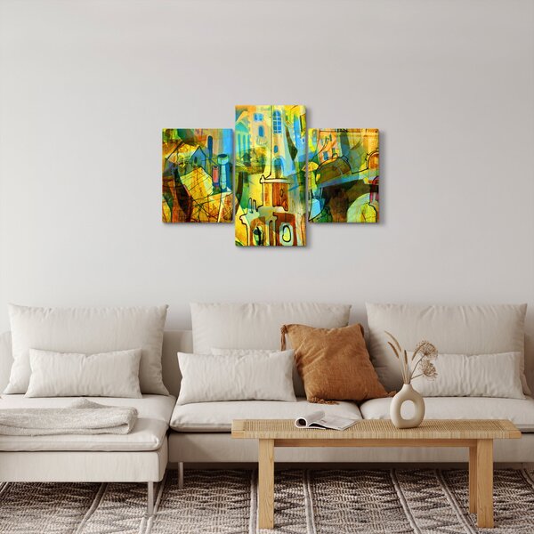 Obraz - Architektúra, kubistická abstrakcia (90x60 cm)