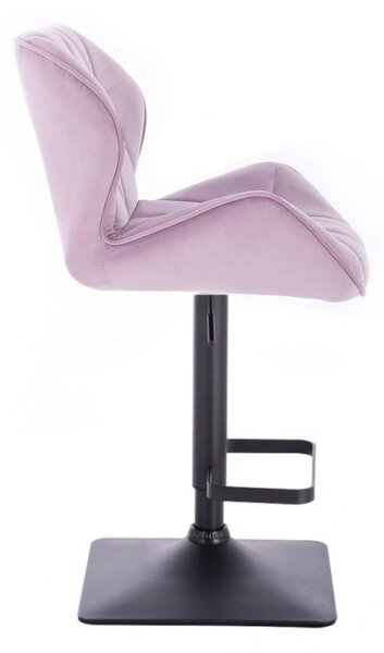 LuxuryForm DESIGN Barová stolička MILANO VELUR na čiernej hranatej podstave - levanduľa
