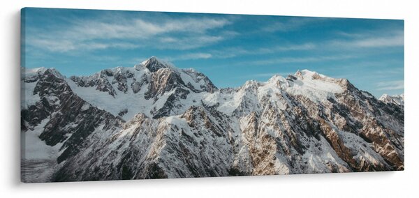 Obraz zasnežených vrcholkov, Fiordland (120x50 cm)