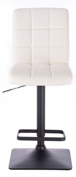 LuxuryForm DESIGN Barová stolička TOLEDO na čiernej hranatej podstave - biela