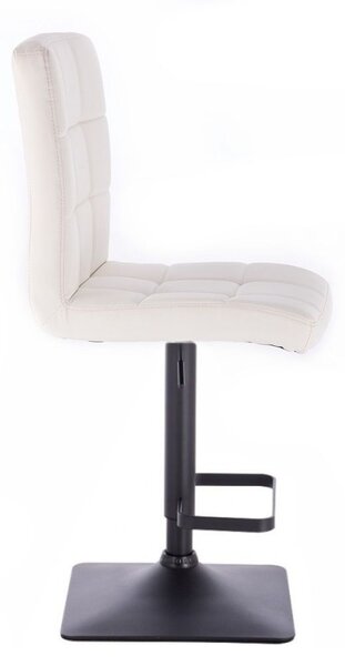 LuxuryForm DESIGN Barová stolička TOLEDO na čiernej hranatej podstave - biela