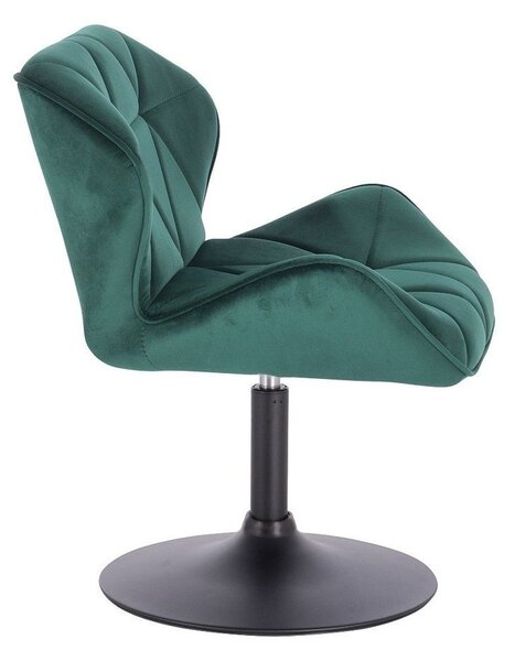 LuxuryForm DESIGN Stolička MILANO VELUR na čiernom tanieri - zelená