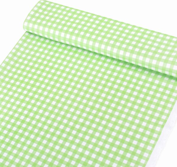 Goldea teflónová látka na obrusy - zelené kocky 160 cm